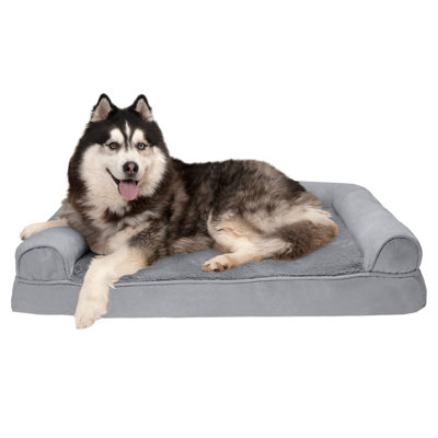 Plush & Suede Memory Foam Sofa Style Pet Bed