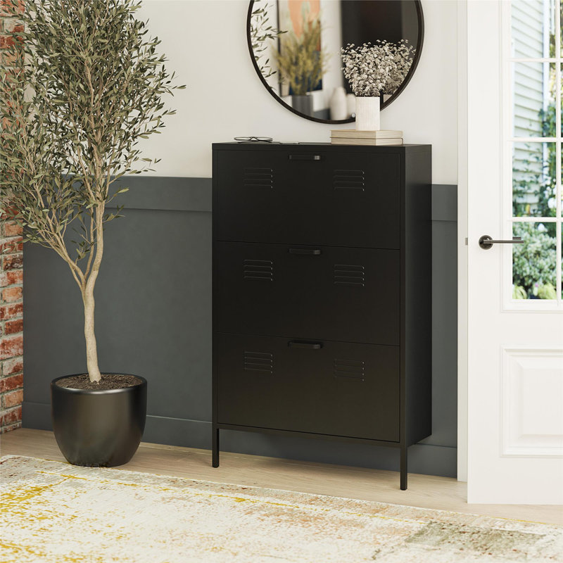 Armoire de rangement pour chaussures Gioia, Noir