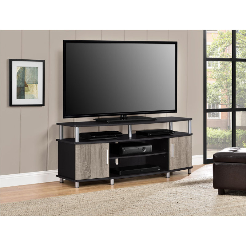 Kamal Unfinished TV Stand for TVs up to 50", Espresso / Sonoma Oak