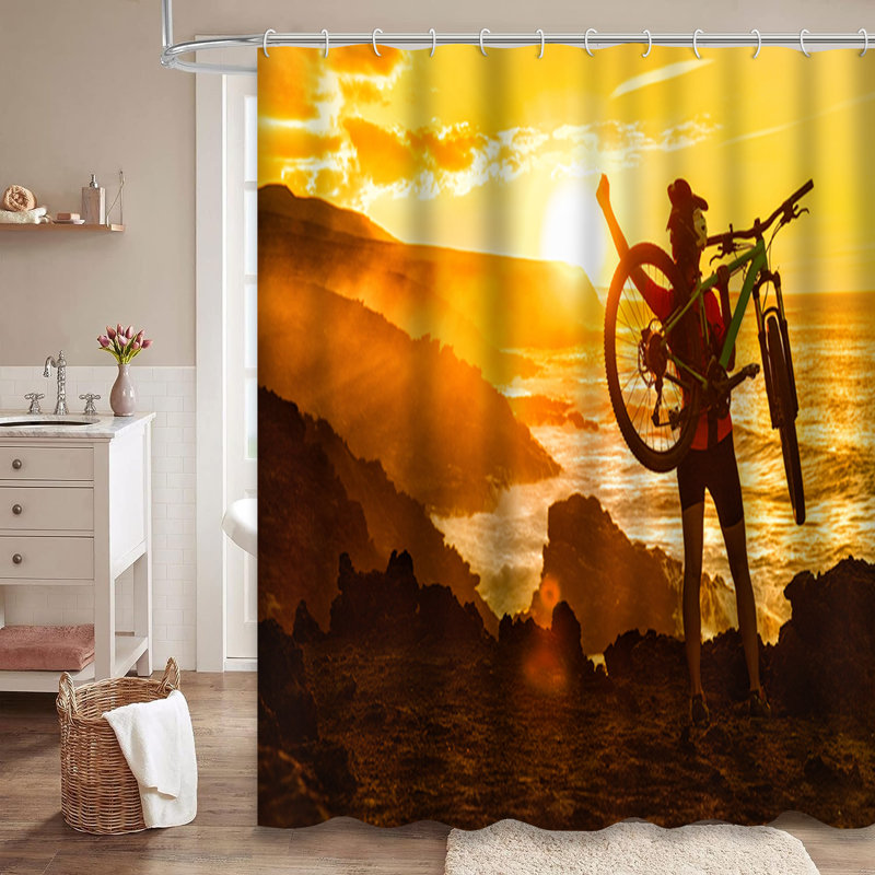 Rideau de douche femme avec 12 crochets Sea Sunset, L 72 po x l 84 po