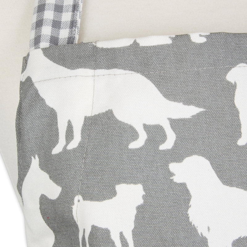 No Pattern Cotton Bib Apron, Gray
