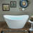 59" Freestanding Soaking Solid Surface Stone Resin Double Slipper Bathtub with Integrated Overflow and Pop-up Drain-1132125306-1132125304