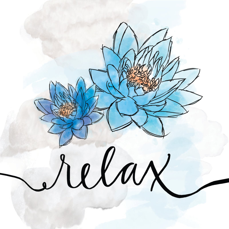 Relax Flowers - Wrapped Canvas Painting, 30cm H x 30cm W x 3.8cm D