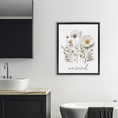 Pressed Flowers Unwind Floating Frame, design by Lettered and Lined