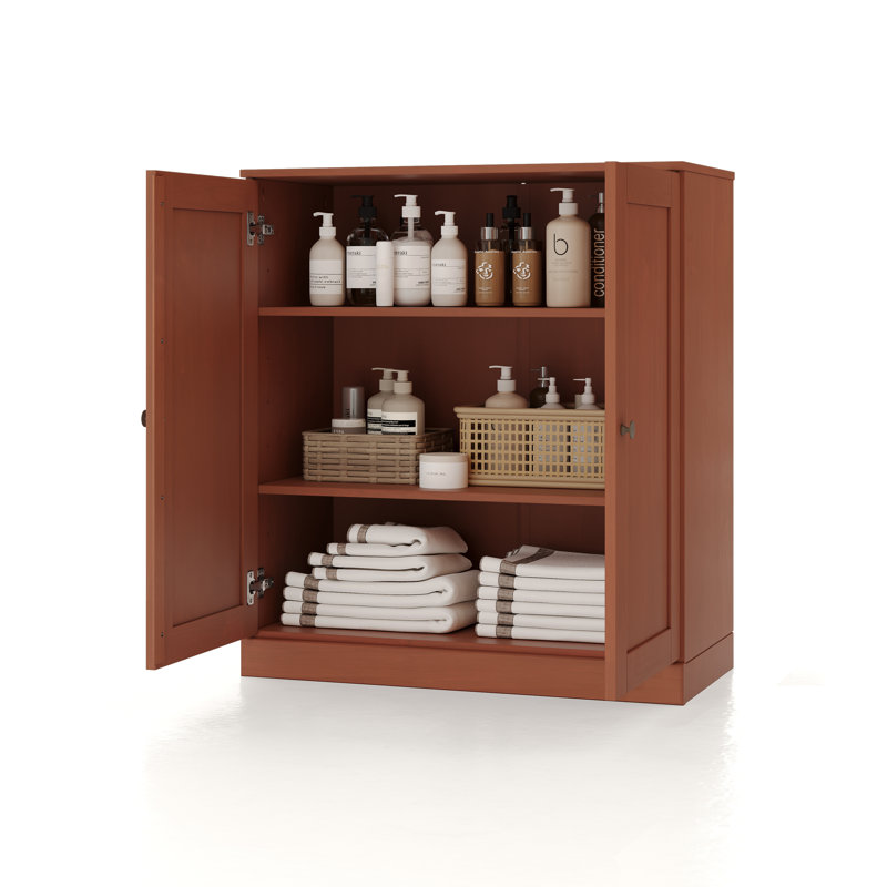 Palace Imports 100% Solid Wood 32" Bathroom Storage Cabinet with Shaker Doors & Adjustable Shelves, Mocha