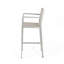 Tabourets 29,50 "avec structure en aluminium antirouille argenté, filet gris, ensemble de 2