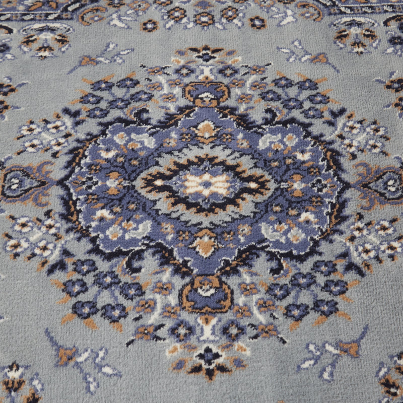Tapis oriental argent / bleu Modena, Tapis de couloir : 1 pi 9 po x 7 pi 2 po