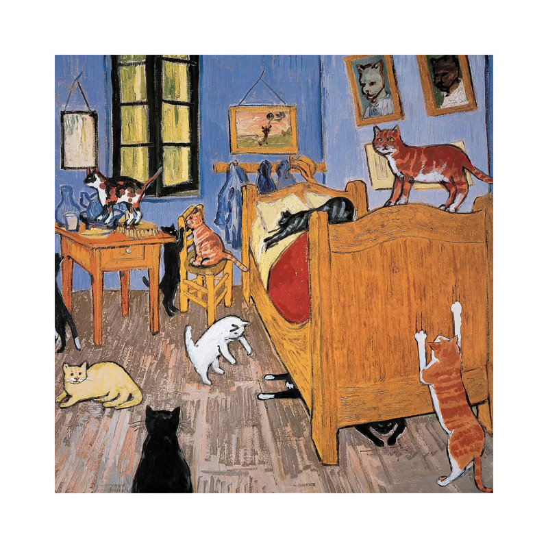 Van Gogh Arles Cat, H 12 po x l 12 po x P 0,75 po, Toile tendue