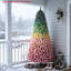 Arbre de Noël artificiel 7,5 pi avec flocons de neige en PVC avec finition enneigée 7,5 pi, conception articulée et support métallique robuste-134530302
