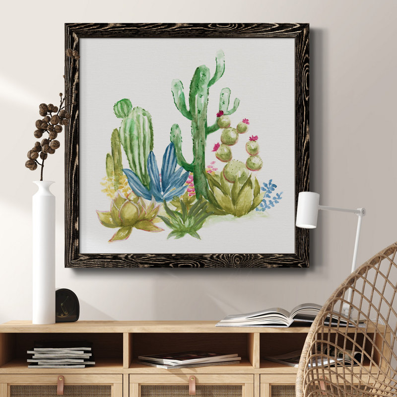 Rolling Seaside II - Peinture sur toile encadrée, H 20 po x l 20 po x P 1,5 po, Cadre noir