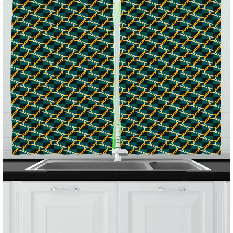 Geometric Tailored Kitchen Curtain