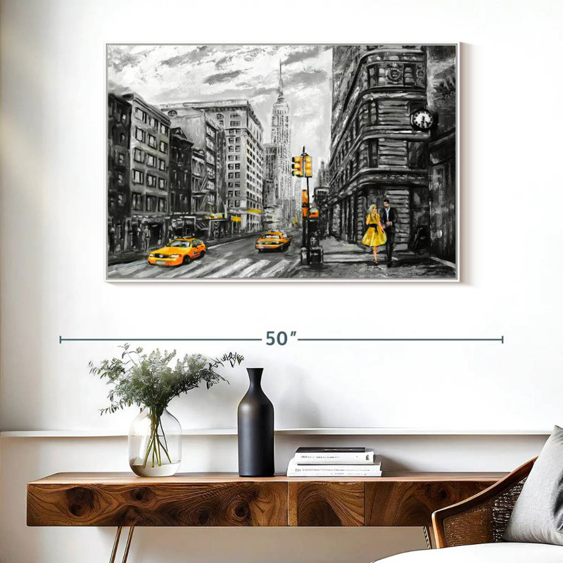 NYC, Cadre flottant blanc, 40 po x 27 po