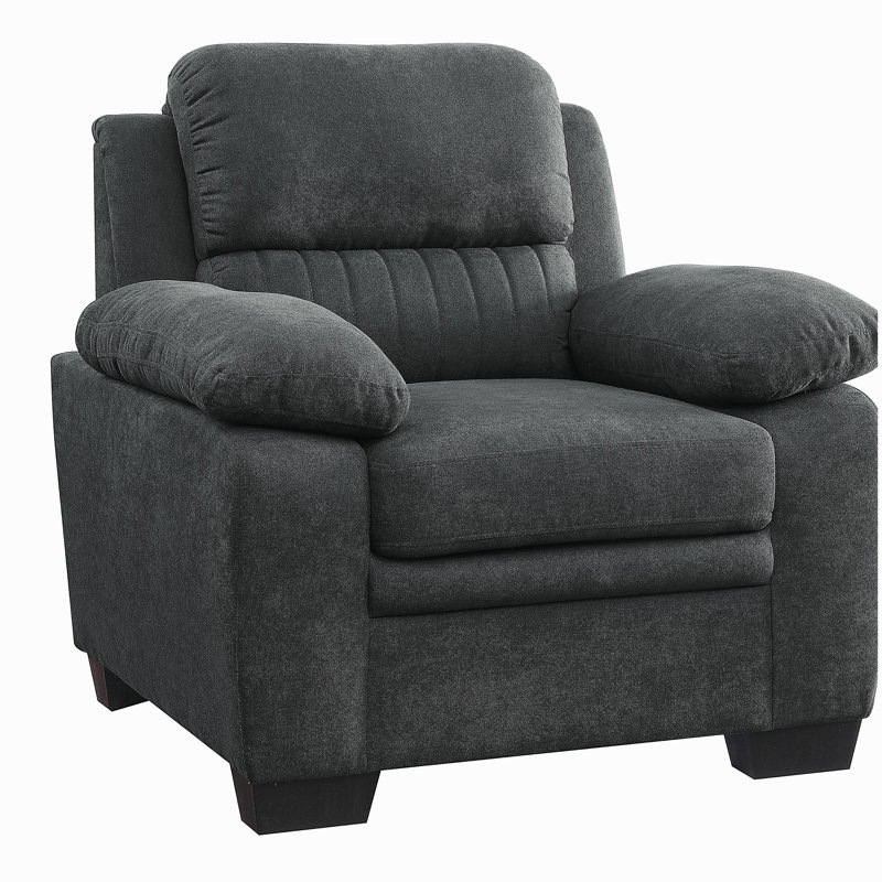 Canapé moelleux en tissu texturé gris foncé, Gris foncé