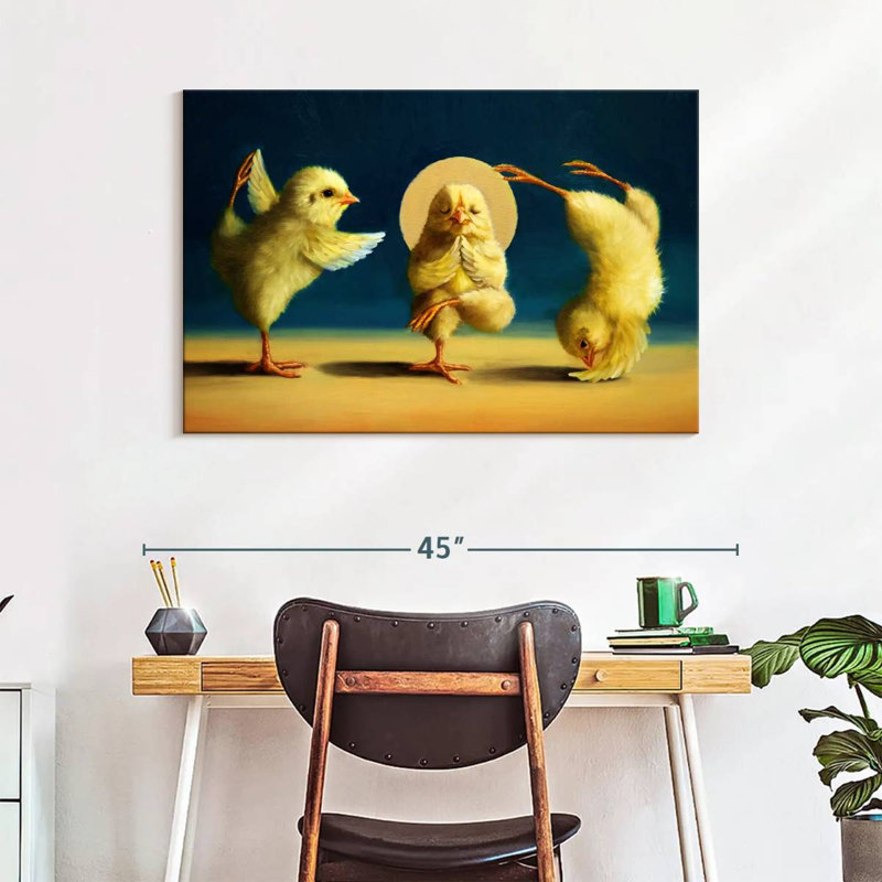 Yoga Chicks Three, 26" H x 39" W
