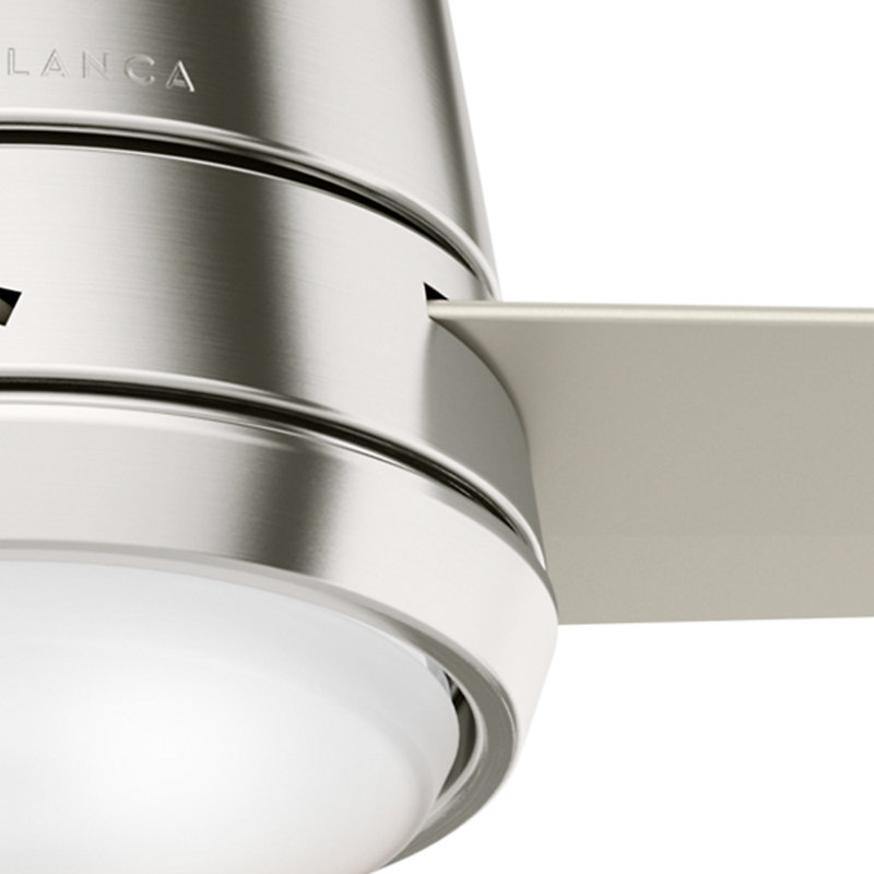 Ventilateur de plafond encastré à DEL 3 pales 54 "avec commande murale et ensemble d'éclairage inclus Commodus, Nickel mat