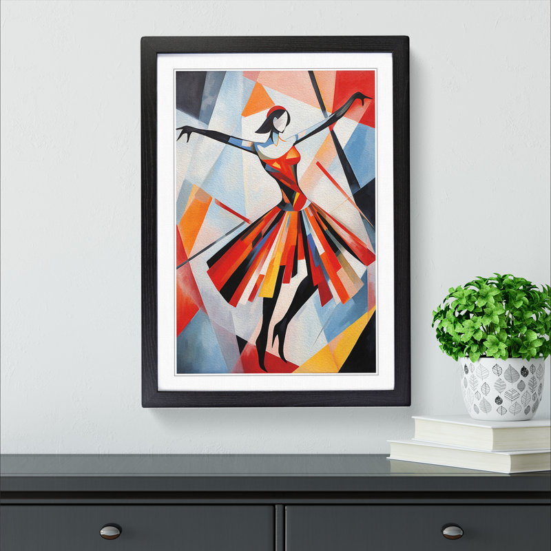 Ballet Dancer Constructivism - Framed Print, Black Framed, 64cm H x 46cm W x 2cm D