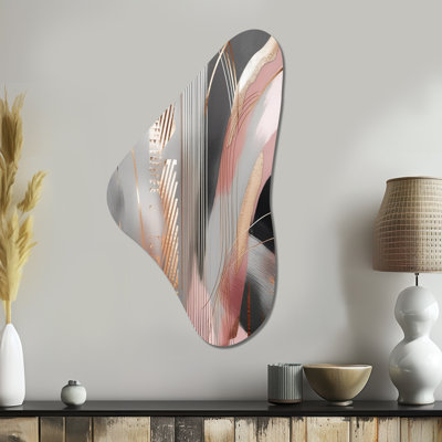 Jolie - Unique Shape Abstract Modern Shapes Transitional Metal Wall Decor, Asymmetrical Metal Wall Sculpture Print