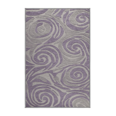 Machine Washable Abstract Gray Area Rug