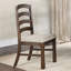 Ensemble de 2 chaises d'appoint avec siège rembourré, gris et brun rustique