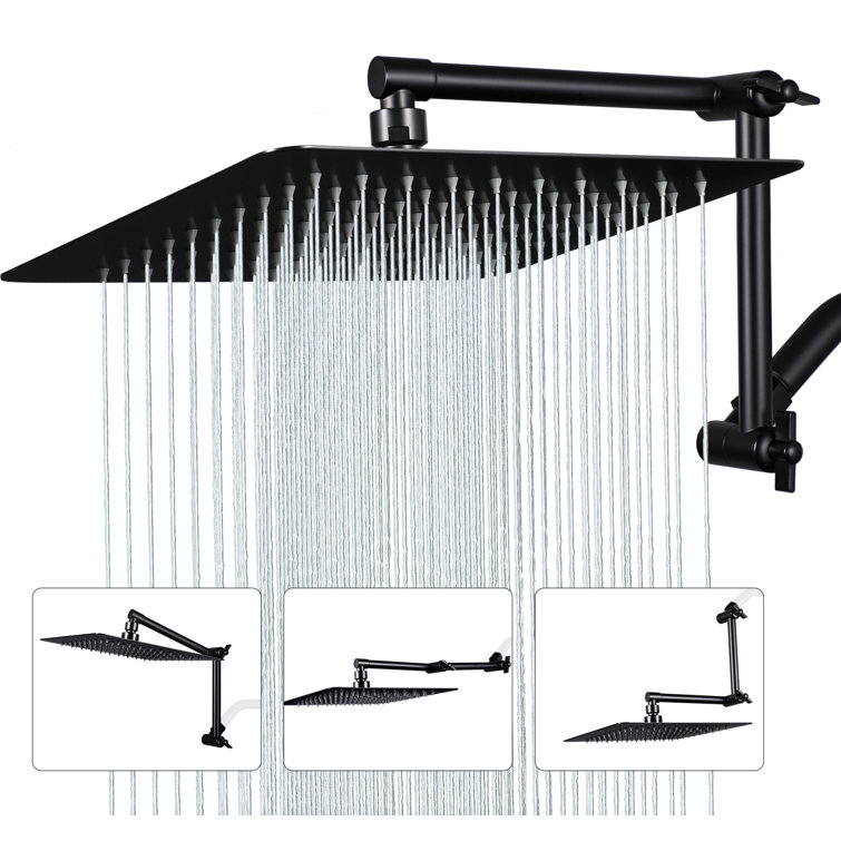 Rain Shower Head with Adjustable Extension Arm