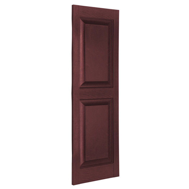 Burgundy Polypropylene Raised Panel Exterior Shutters, 15'' x 43''
