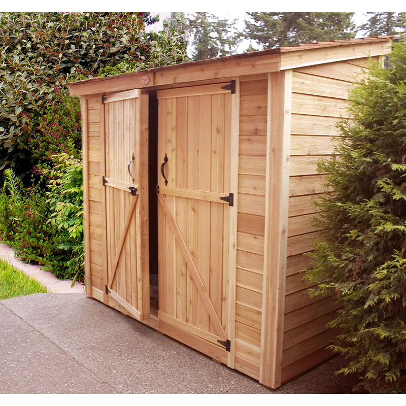 8 ft. x 4 ft. Medium-Brown Cedar Wood Storage Shed Kit