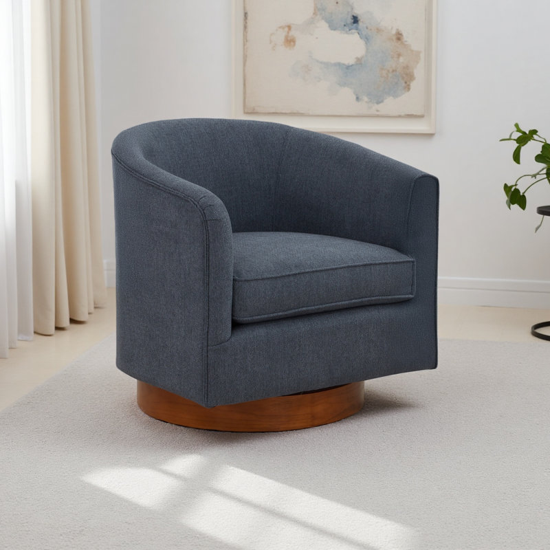 Chaise pivotante en tissu Mist, Bleu