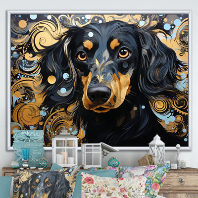 «Funny Daschund Portrait II», reproduction sur toile