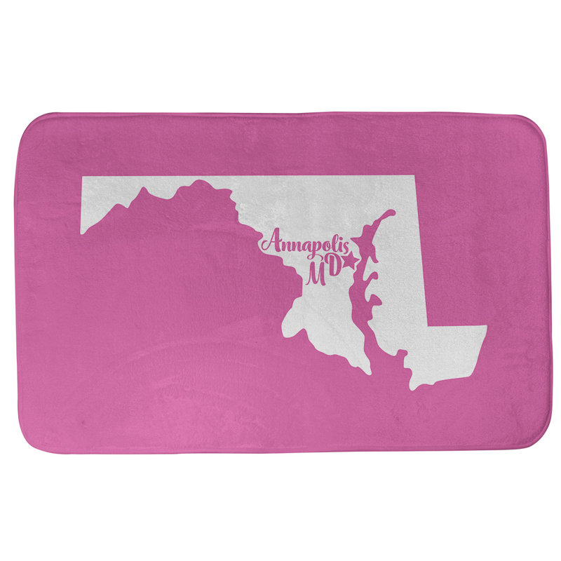 Tapis pour salle de bain ancrage alaska, l 21 po x L 34 po, Bleu, Annapolis, Maryland