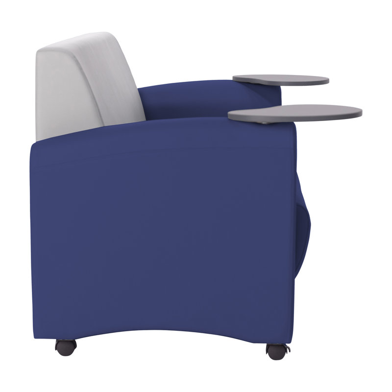 Canapé rembourré avec tablette Pro Series, Gris / bleu marine / Strandz cosmique