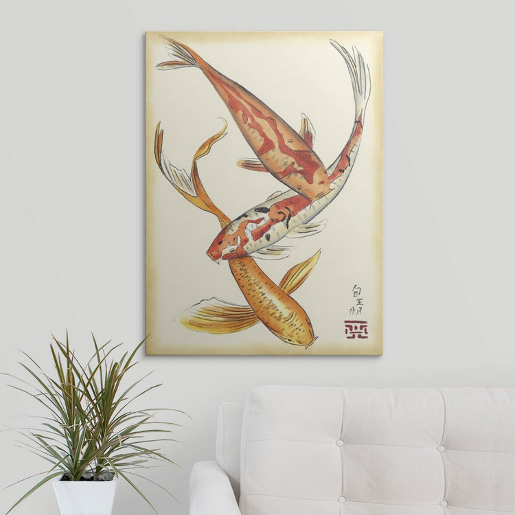 « ii » chariklia zarris, impression Koi Fish, H 24 po x l 17 po x P 1,5 po, Toile