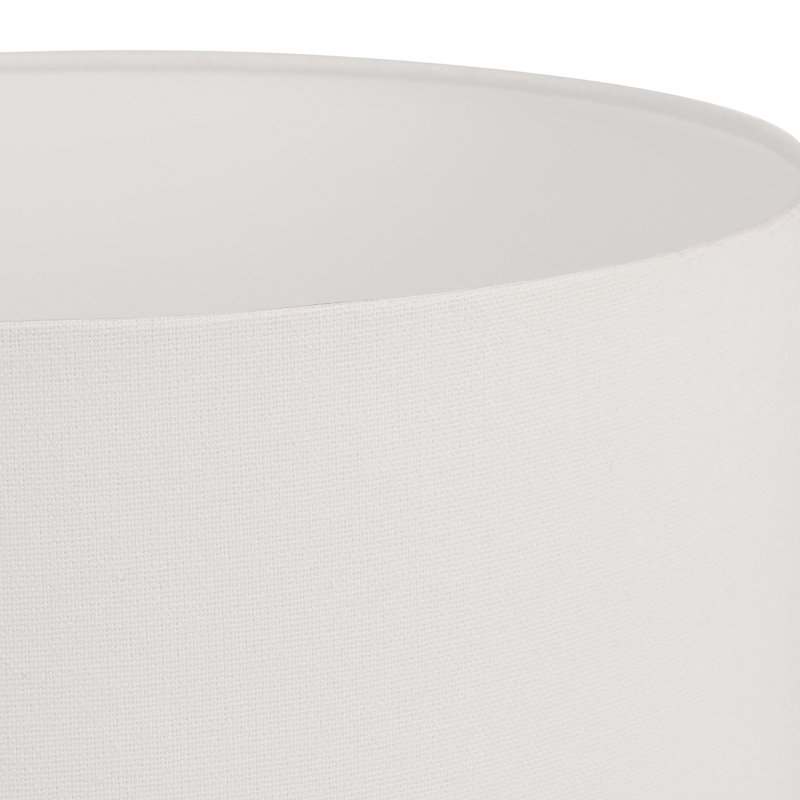 Lorcan 17cm H Cotton Drum Lamp Shade ( Screw On ), 20cm H x 35cm W x 35cm D, White