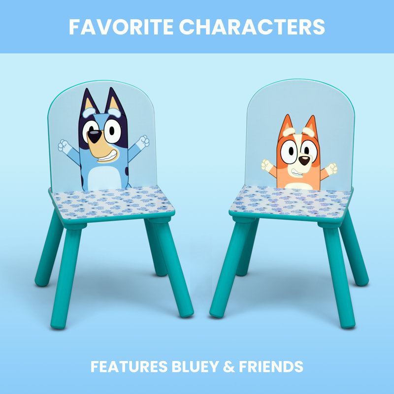 Bluey Kids Table And Chair Set With Storage (2 Chairs Included) Delta Children - Greenguard Gold Certified
