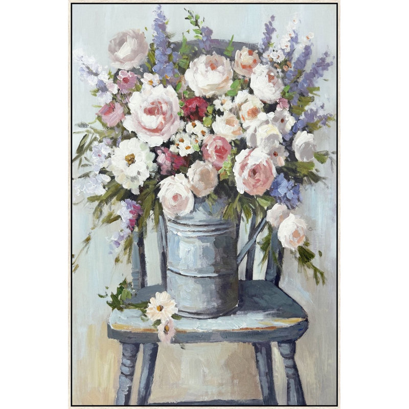 Art mural sur toile "Assis en fleurs"