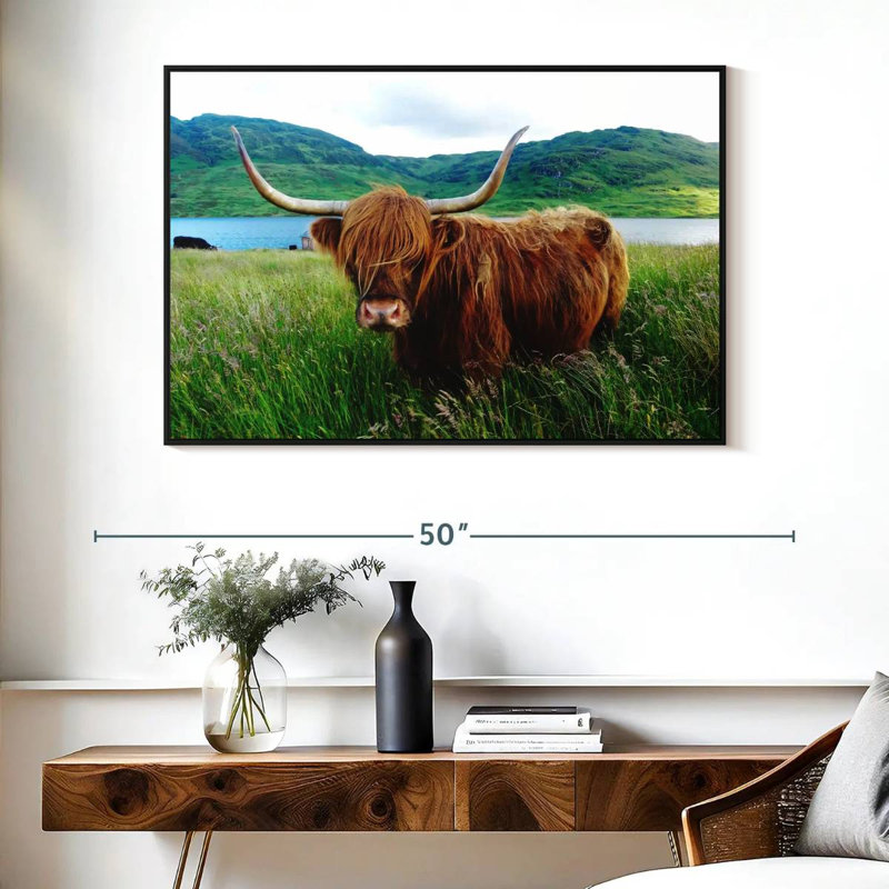 Brampt Fluffy Highland Cow, 27" H x 40" W