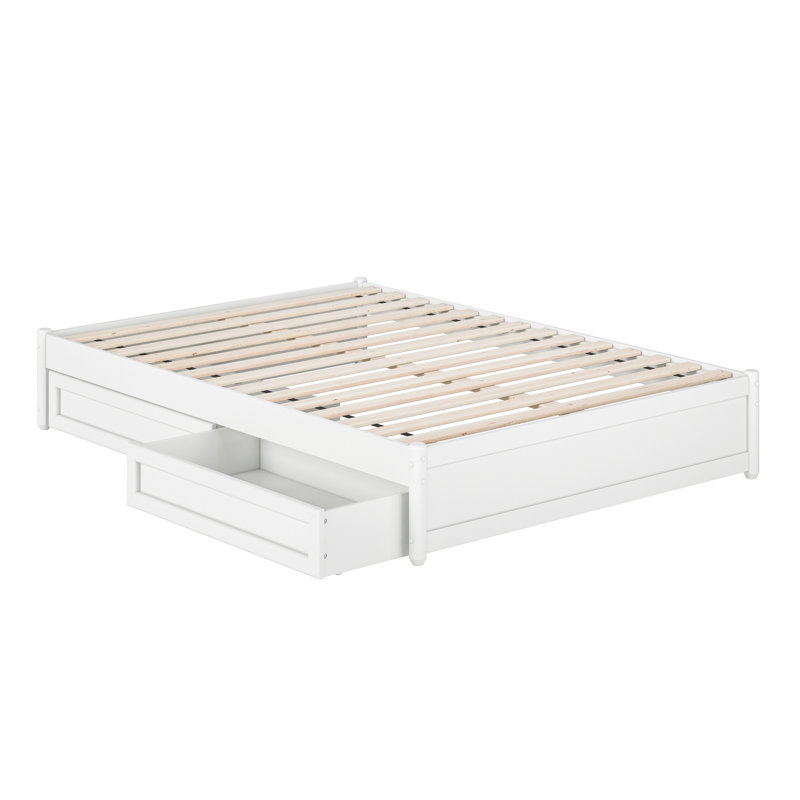 Lamariah Solid Wood Platform Storage Bed, Full, White