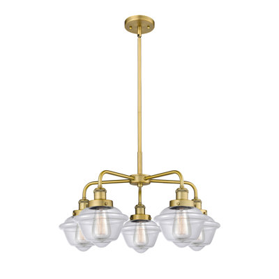 Lustre bol à 5 lumières en verre à intensité variable Grourke