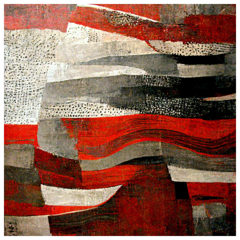 Tapisserie murale abstraite - art mural, H 68 po x l 80 po avec 4 œillets