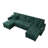 Modern 110" Corduroy U-Shaped Sleeper Sectional Sofa, 5-Seater, with Dual Storage Chaises and Pull-Out Bed, Green-1284041678