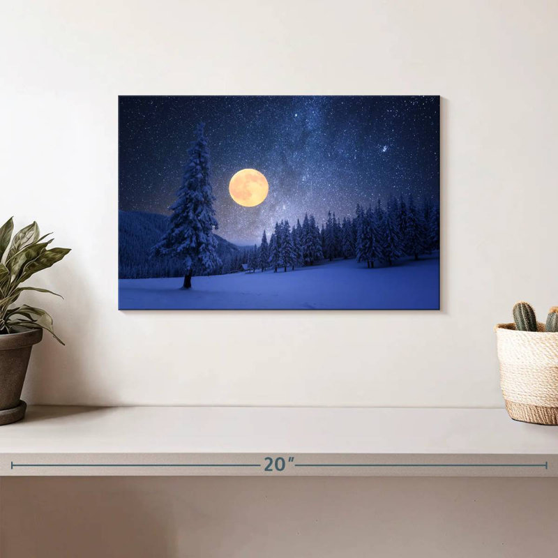 Lune jaune d'Alvord en hiver, H 8 po x l 12 po