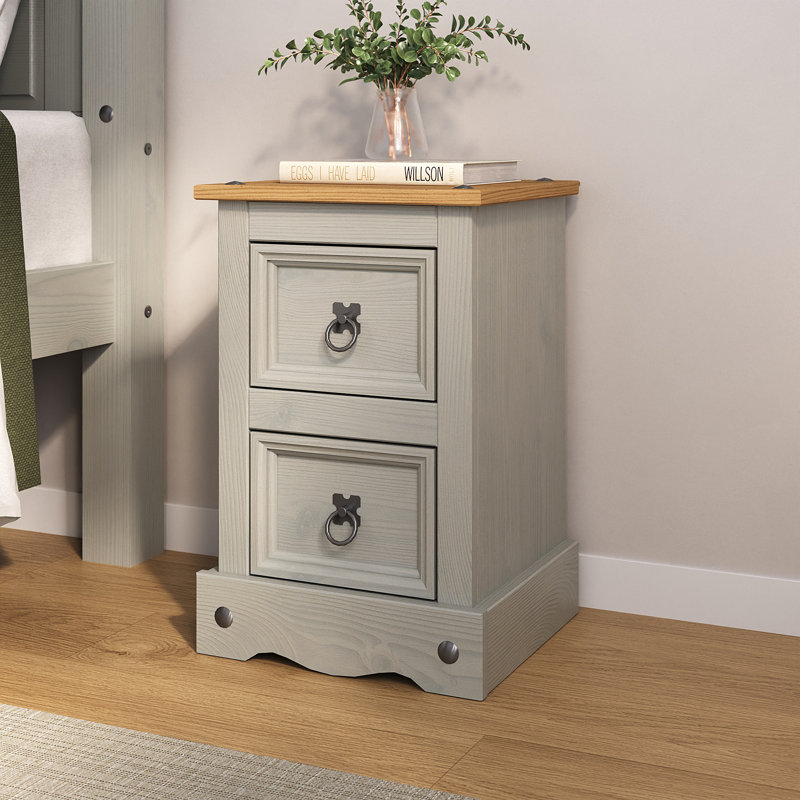 Upstream 2 Drawer Bedside Table Solid Wood