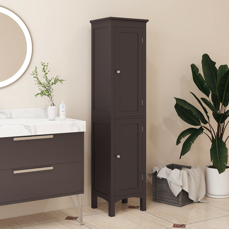 Armoire de salle de bain Betrice, Brun foncé