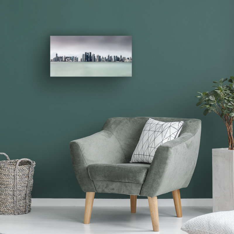 Ahmed Lashin  Cloudy Doha Canvas Art, 10" H x 19" W