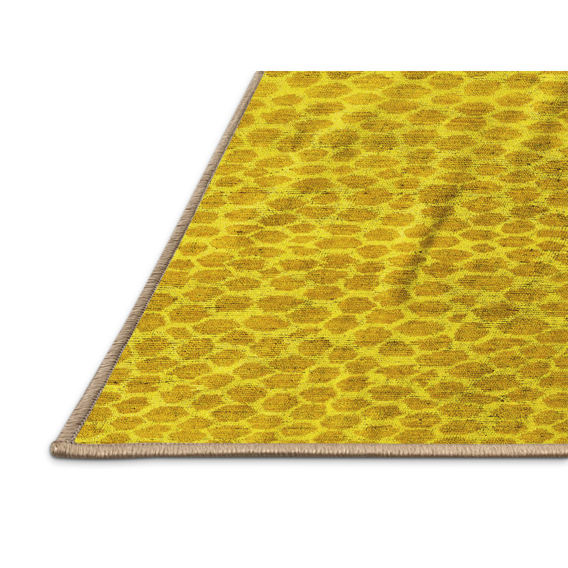 Washable Abstract Indoor Rug, Rectangle 7' x 9'