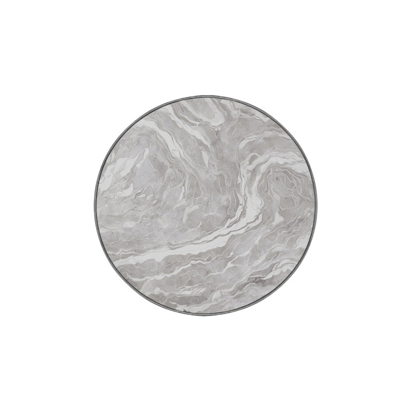 Tapis gris lavable à la machine, Rond 5 pi