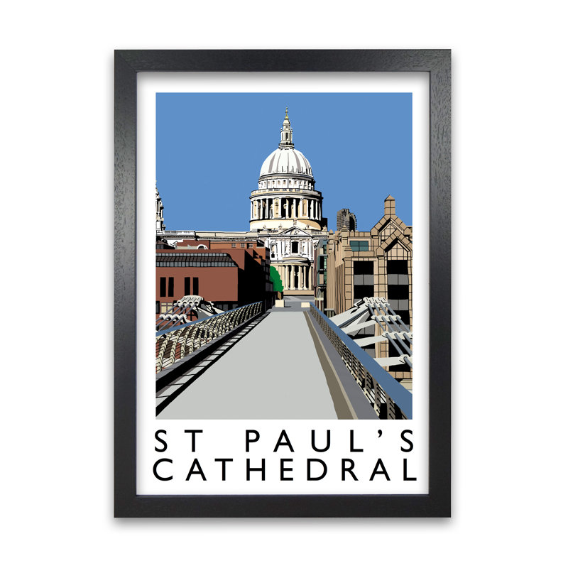 St Paul's Cathedral by Richard O'Neill - Single Picture Frame Print, 59.4 cm H x 42 cm W x 3 cm D, Black