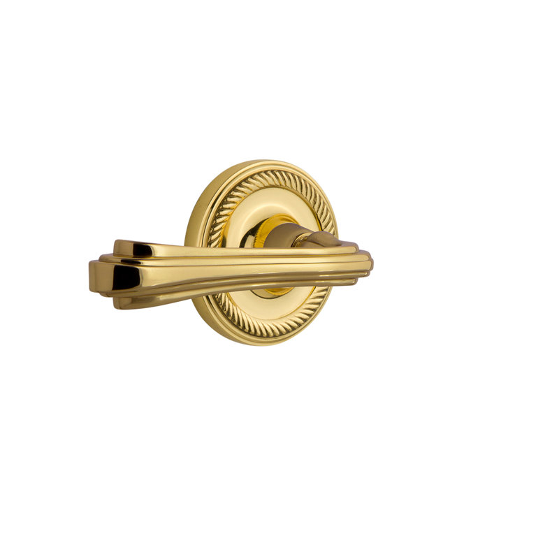 Passage de corde en rosette (couloir et garde-robe) avec levier à fleur, Bronze intemporel, Gauche, 2-3/8 po