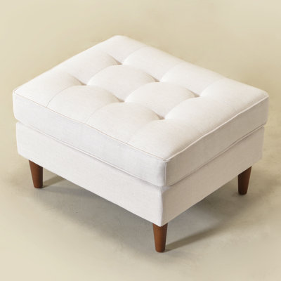 Geo 30" Linen Upholstered Ottoman