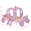 Lit simple de style princesse avec couronne, lit plateforme voiture en bois avec escalier-398186267