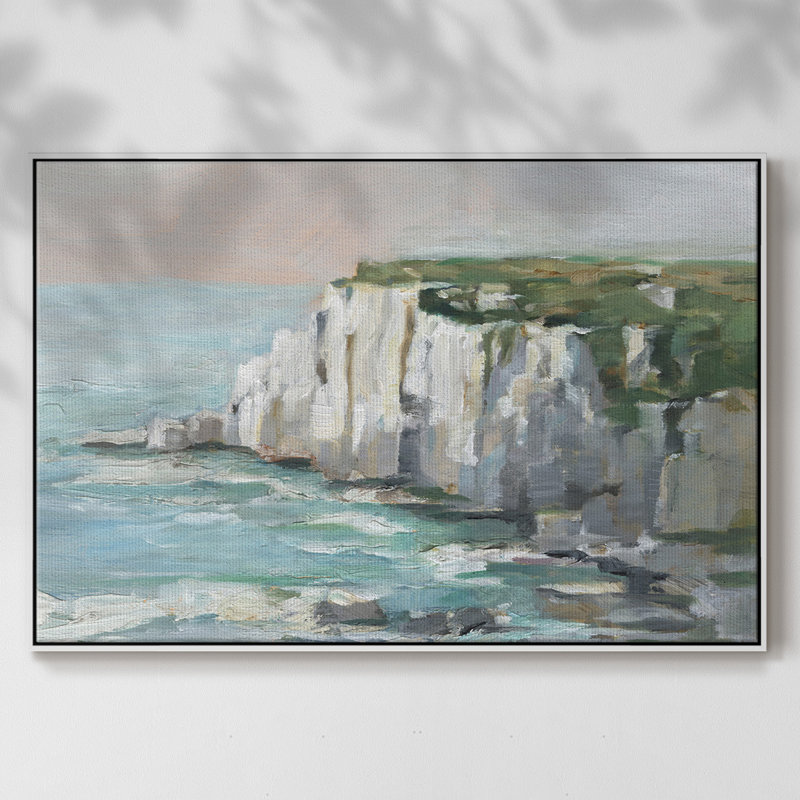 White Sea Cliff II, reproduction d'art sur toile, H 25 po x l 37 po x P 2 po, Blanc